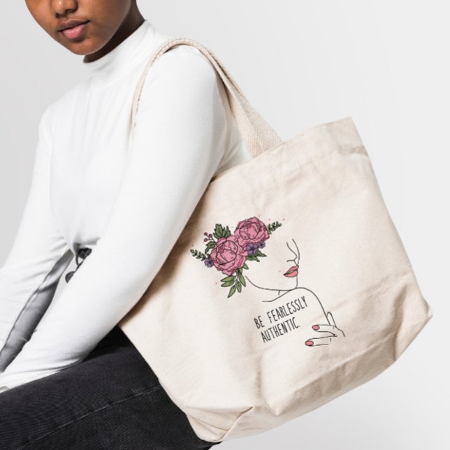 Bolso De Tela Ser auténticos Rosas sin miedo (Subido por el creador)