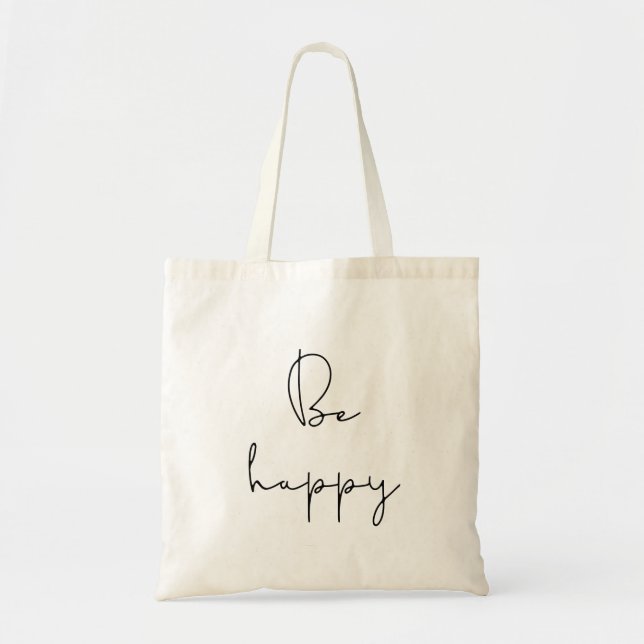Bolso De Tela Ser feliz algodón (Frente)