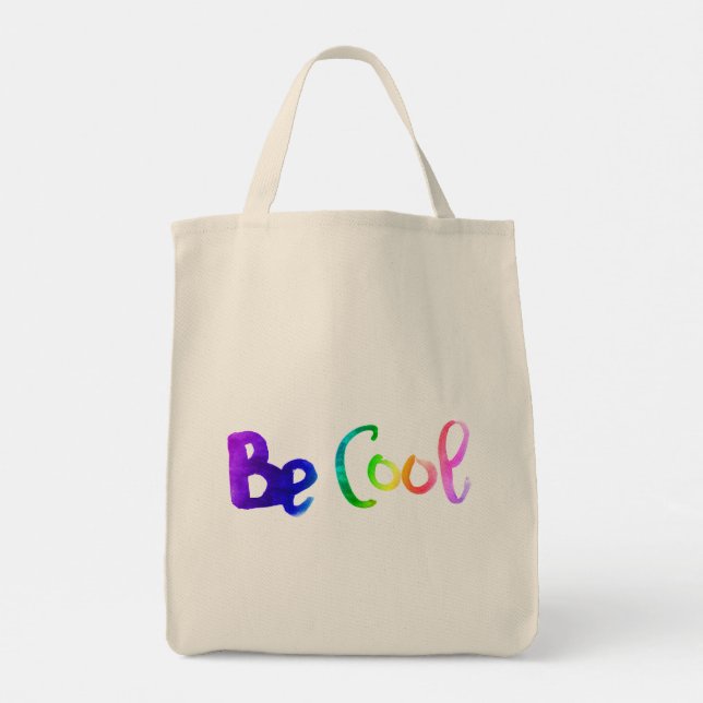 Bolso De Tela Ser fresco dibujo de letras de motivación de acuar (Reverso)