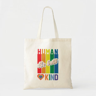 Bolso De Tela Ser humano y amable - Inspirado en el arcoiris vin