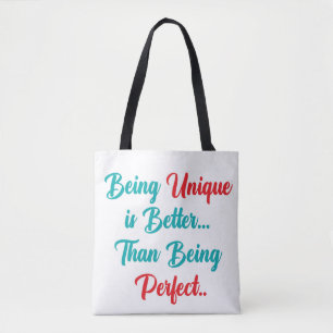 Bolso De Tela "Ser único es mejor... Que Ser Perfecto."