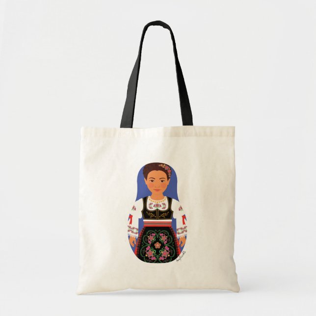 Bolso De Tela Serb Brunette Matryoshka Bag (Frente)