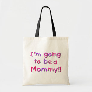 Bolso De Tela Seré una mami - rosa y púrpura
