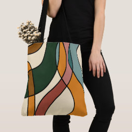 Bolso De Tela Serena Sabana Suave Abstracto Moderno Terroso