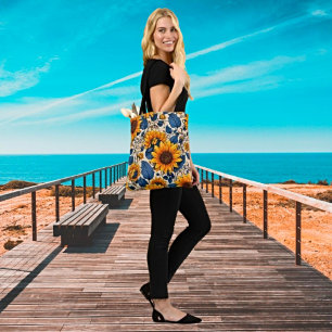Bolso De Tela Serenade de girasol - Floral vibrante