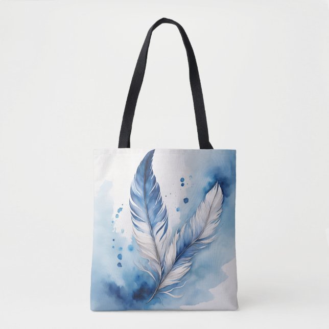 Bolso De Tela Serene Blue Feather (Anverso)
