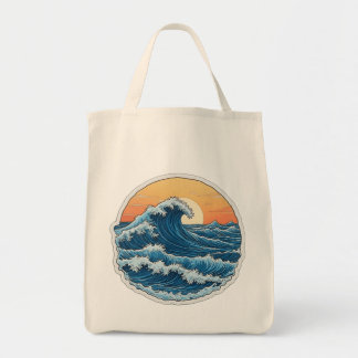 Bolso De Tela Serene Blue Ocean Waves Arte Costero