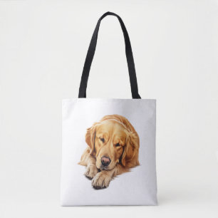 Bolso De Tela Serene Golden Retriever Resting - El arte pacífico