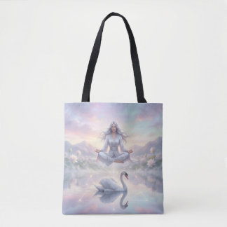 Bolso De Tela Serene Meditation Woman & Swan Fantasy Tote Bag