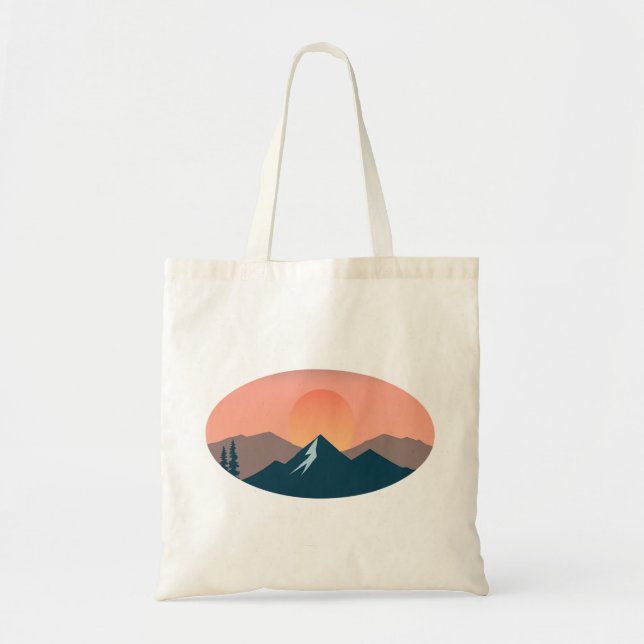 Bolso De Tela Serene Mountain Sunset  (Frente)