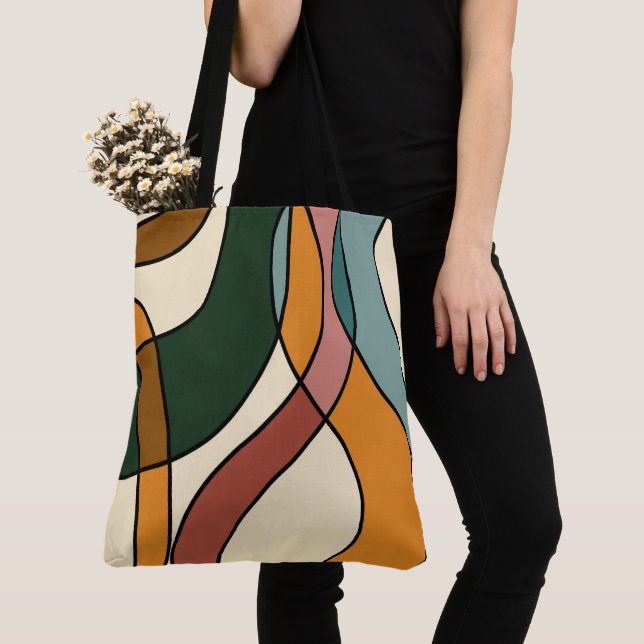 Bolso De Tela Serene Savanna Gentle Abstract Modern Earthy (Detalle)