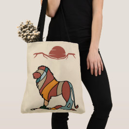 Bolso De Tela Serene Savanna Kind Lion Abstract Modern Earthy 