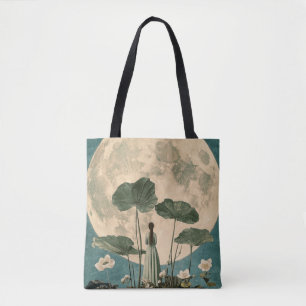 Bolso De Tela Serenidad bajo la luz de la luna - Escena Lotus vi