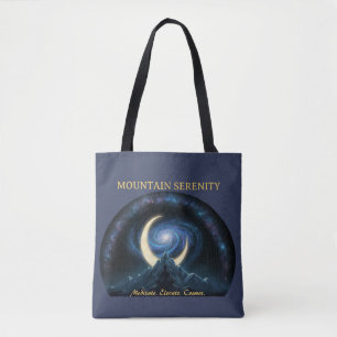 Bolso De Tela Serenidad de Montaña Meditación Cósmica. Luna Crec