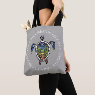 Bolso De Tela Serenidad Tortuga Chakras