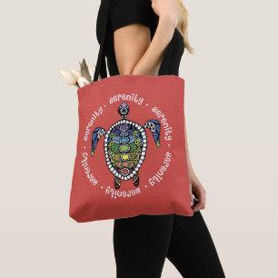 Bolso De Tela Serenidad Tortuga Chakras