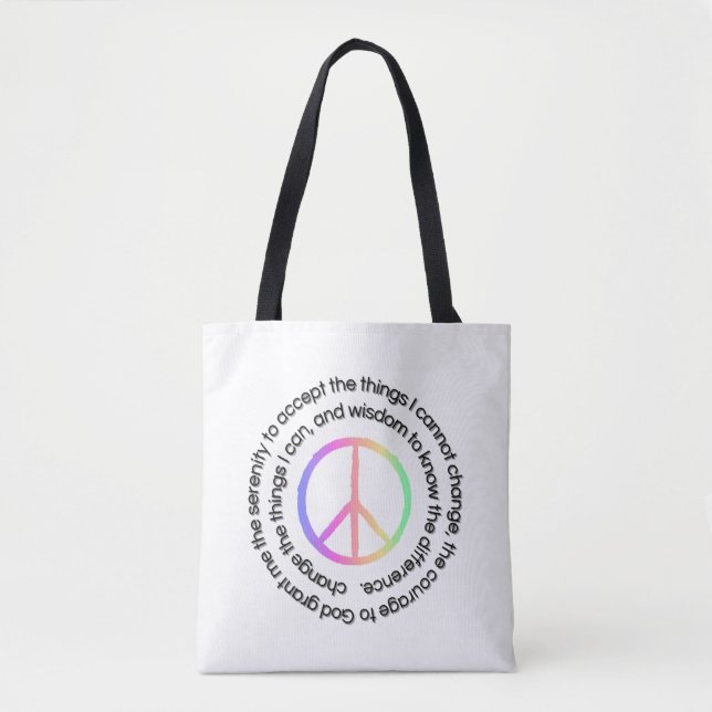 Bolso De Tela Serenity Prayer Tote Bag Sober Life (Anverso)