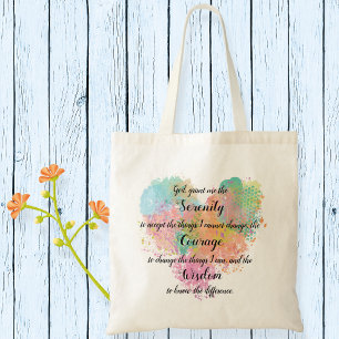 Bolso De Tela Serenity Prayer Watercolor Tote Bag