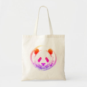 Bolso De Tela Serie Nishiki - Panda contemplativo Neon Sumi-e