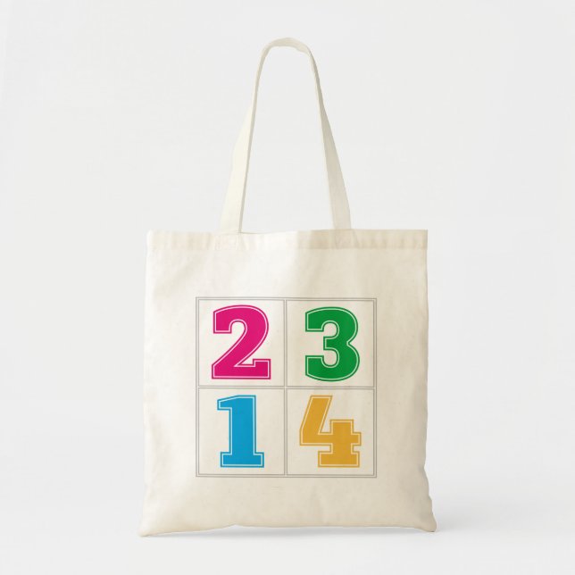 Bolso De Tela Serie numérica 1234 (Frente)