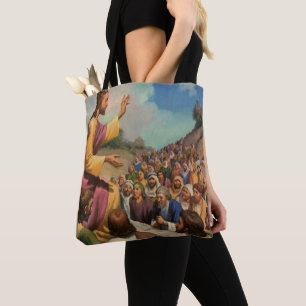 Bolso De Tela Sermón de la Montaña de Jesucristo, Religión Vinta