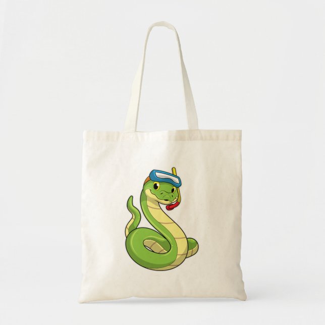 Bolso De Tela Serpiente como buzo con Snorkel (Frente)