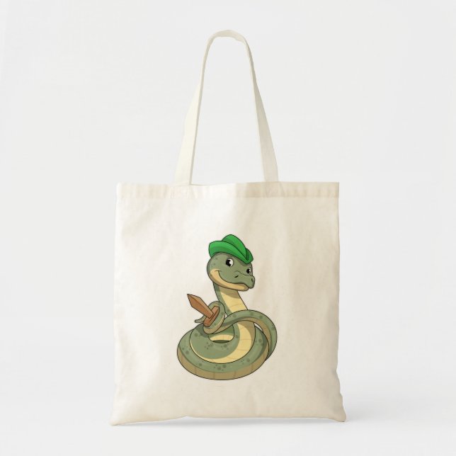 Bolso De Tela Serpiente con espada (Frente)