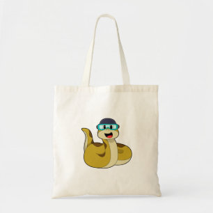 Bolso De Tela Serpiente con gafas de natación