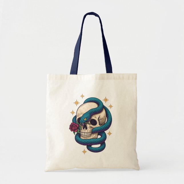 Bolso De Tela Serpiente de cráneo (Frente)