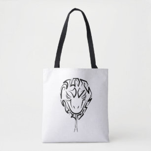 Bolso De Tela Serpiente Tribal Negra y Blanca