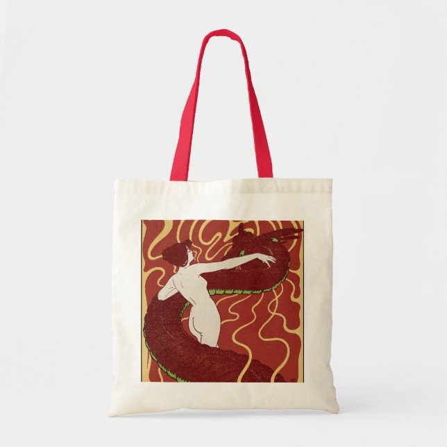 Bolso De Tela Serpiente y mujer (Frente)