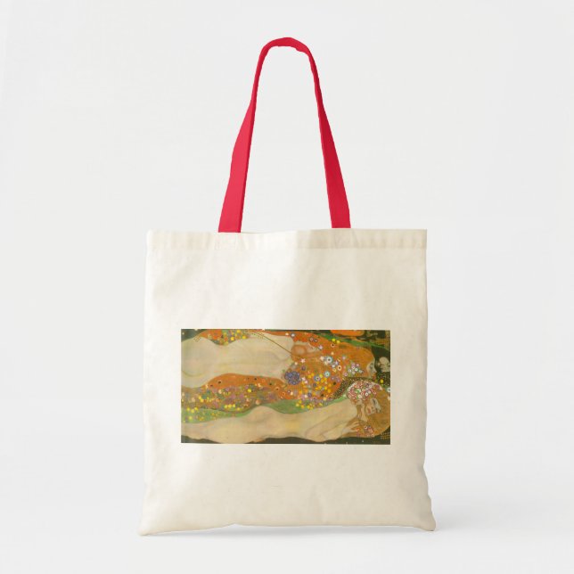 Bolso De Tela Serpientes de agua II por Gustav Klimt, Art Nouvea (Frente)