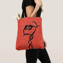 Bolso De Tela Serpientes Góticas Rojo Y Negro