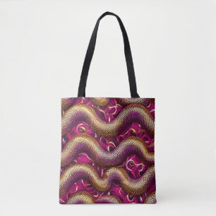 Bolso De Tela Serpientes Rosas Patrón 🐍💗 Estética Audaz y Tran