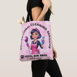 Bolso De Tela Servicio de Limpieza de Doncella Rosa