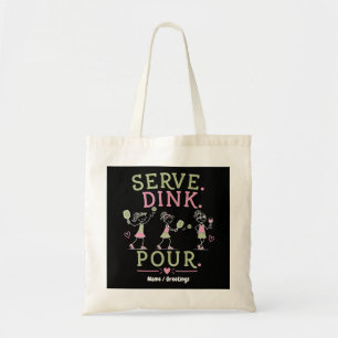 Bolso De Tela Servir Dink Verter Humor de Pickleball Diversión D