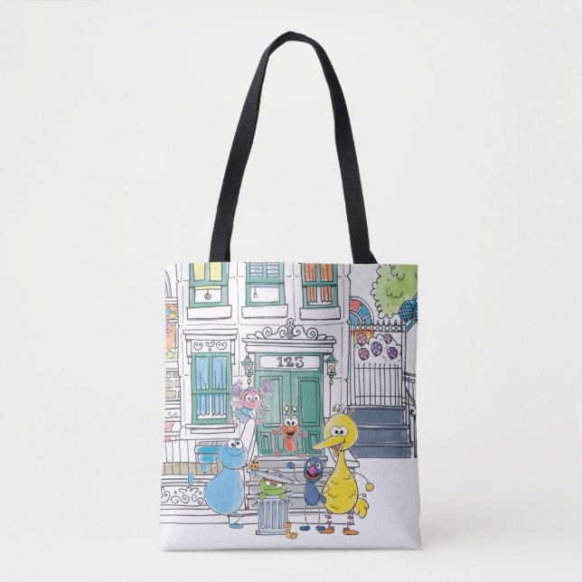 Bolso De Tela Sesame Pals Doodley Graphic (Anverso)