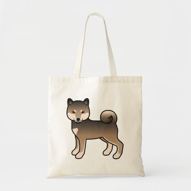 Bolso De Tela Sesame Shiba Inu Cute Cartog Ilustracion Perro (Frente)