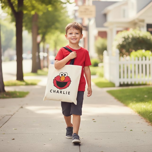 Bolso De Tela Sesame Street | Cara de Elmo (Subido por el creador)