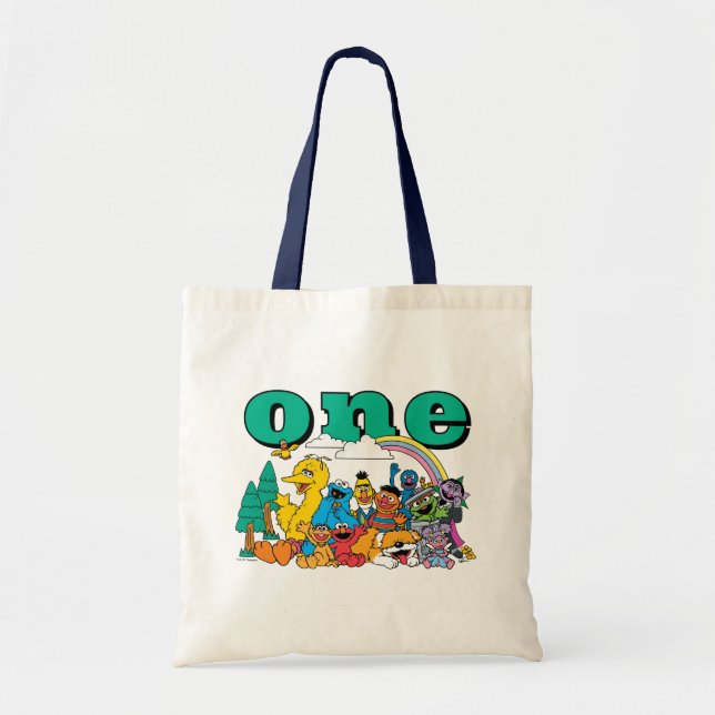 Bolso De Tela Sesame Street Characters & Street Sign Tote Bag (Frente)