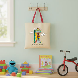Bolso De Tela Sesame Street Characters & Street Sign Tote Bag