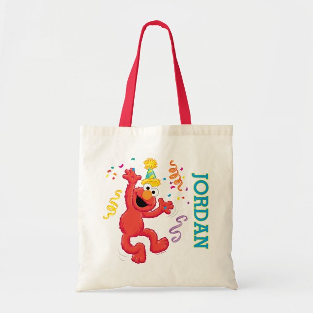 Bolso De Tela Sesame Street | Cumpleaños arcoíris de Elmo (Frente)