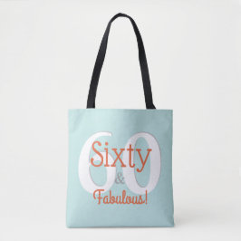 Bolso De Tela Sesenta y fabuloso Cumpleaños feliz 60º Cumpleaños