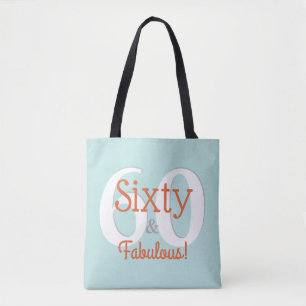 Bolso De Tela Sesenta y fabuloso Cumpleaños feliz 60º Cumpleaños