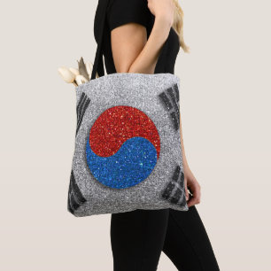 Bolso De Tela Seúl Corea del Sur: Purpurina de la bandera de Cor