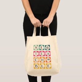 Bolso De Tela Sewteachable Colorful Squares