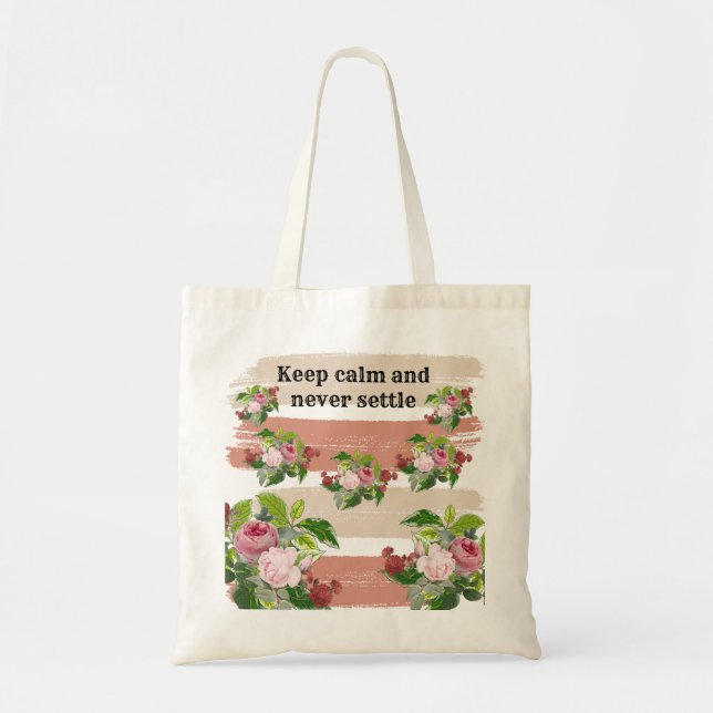 Bolso De Tela Shabby chic blooming flowers (Frente)