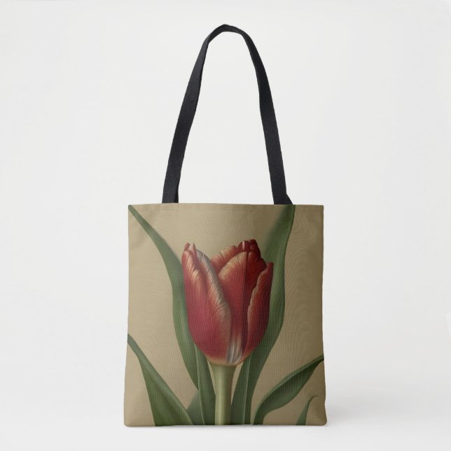 Bolso De Tela Shabby Chic Lovely Red Tulip (Anverso)