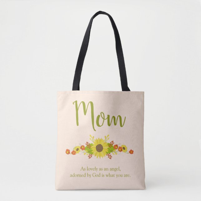 Bolso De Tela Shabby Chic Mom Sunflower (Anverso)