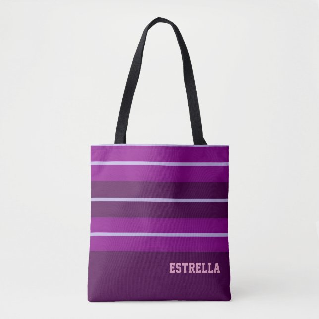 Bolso De Tela Shades of Purple Striped  (Anverso)
